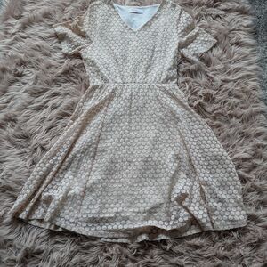 Light Pink Textured Short Sleeve Dress